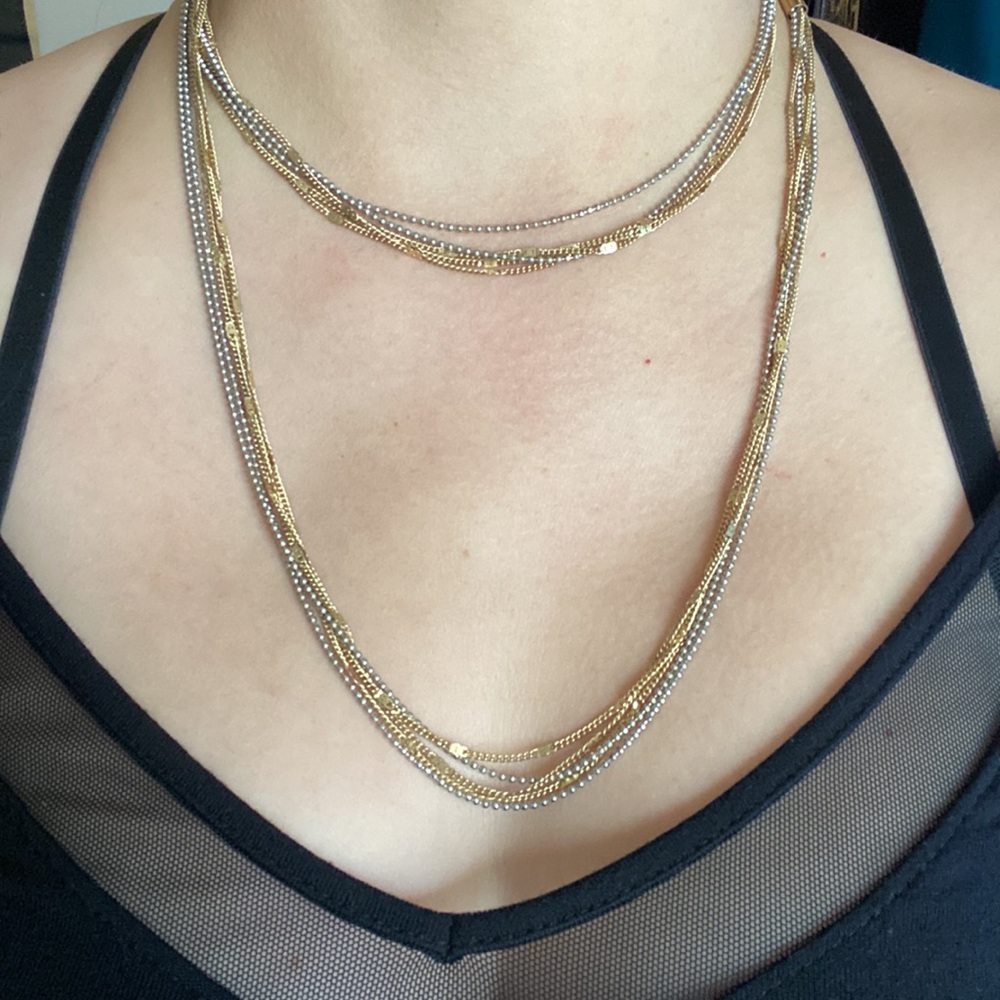 Gold and silver tone sparkle necklace